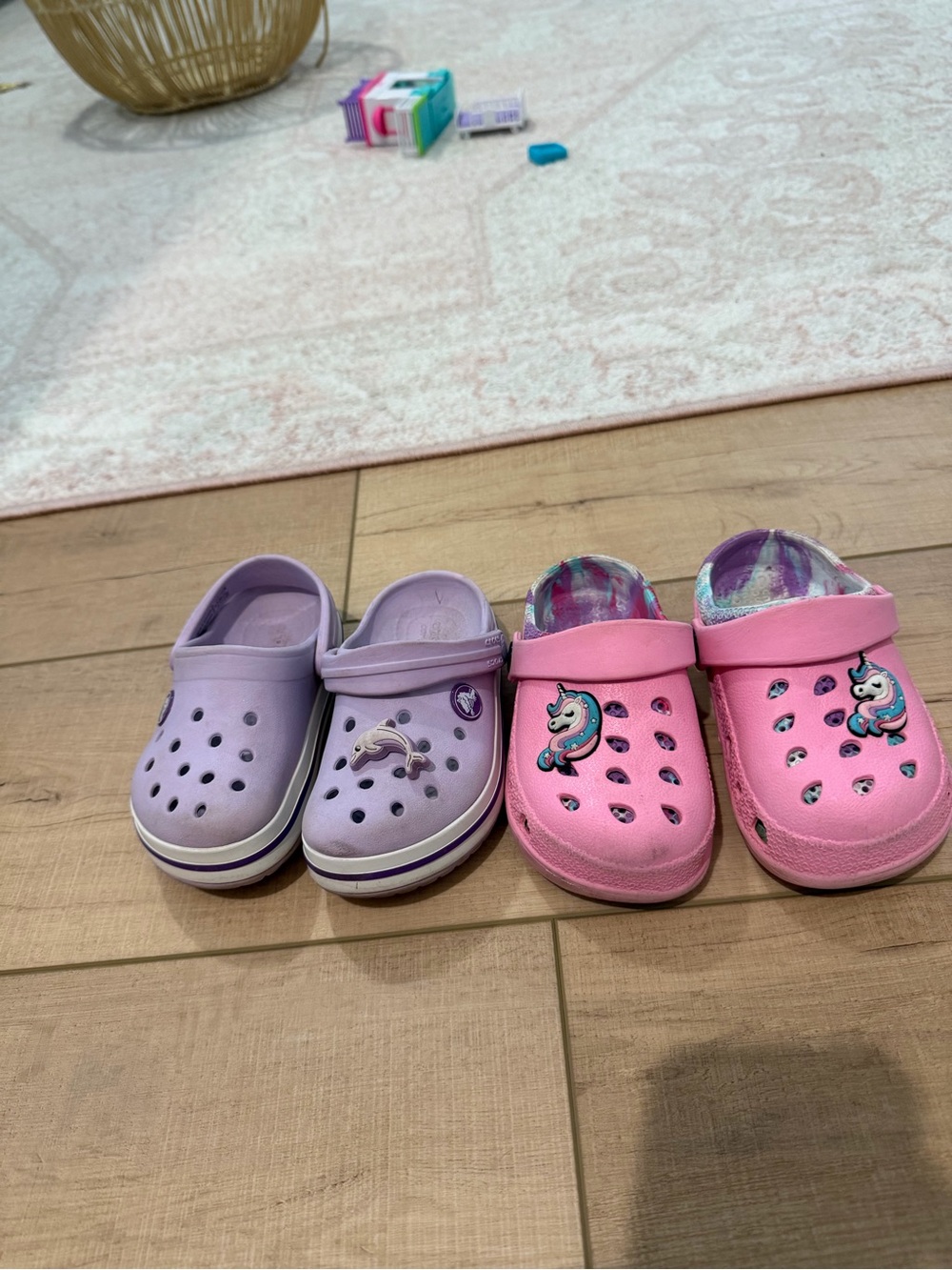 CROCS Kids Unicorn Clogs in Pink and Lavender